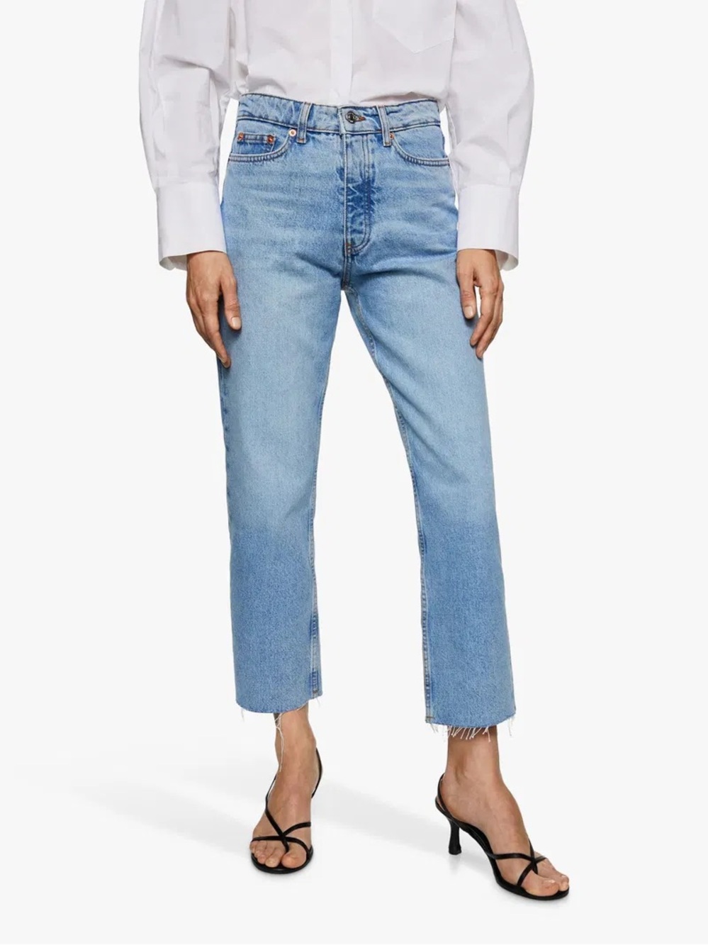 Mango Light Blue Straight Leg Jeans